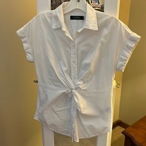 Lauren Ralph Lauren white twist front top size XS